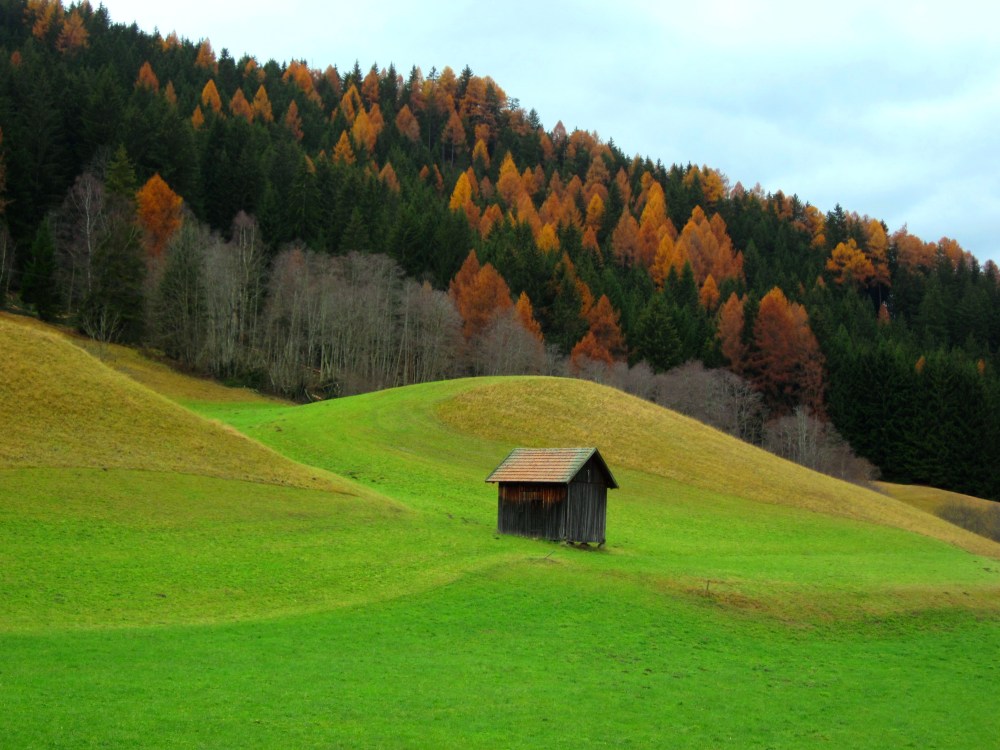 Beneath the high Dolomites were picturesque pastures