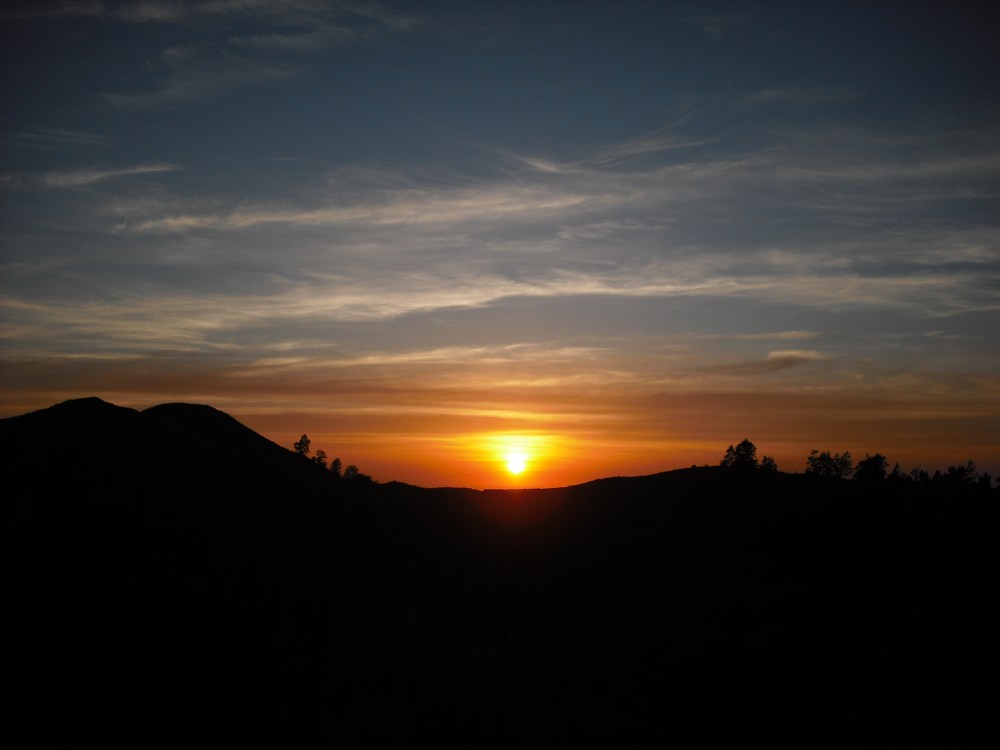 Sunrise over the crater rim